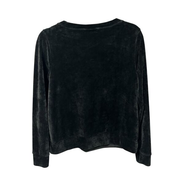 Lilly Pulitzer Onyx Black Embroidered Rami Velour Sweatshirt Womens Small - Picture 7 of 7